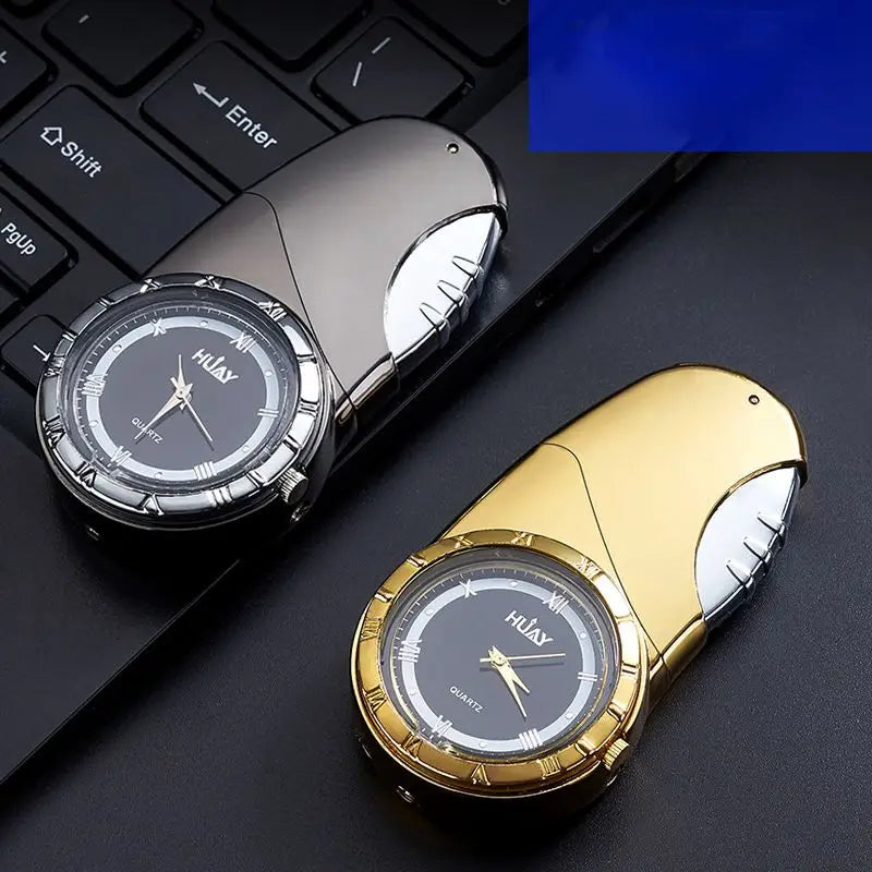 Creative Multifunctional Clock Watch Lighter Windproof