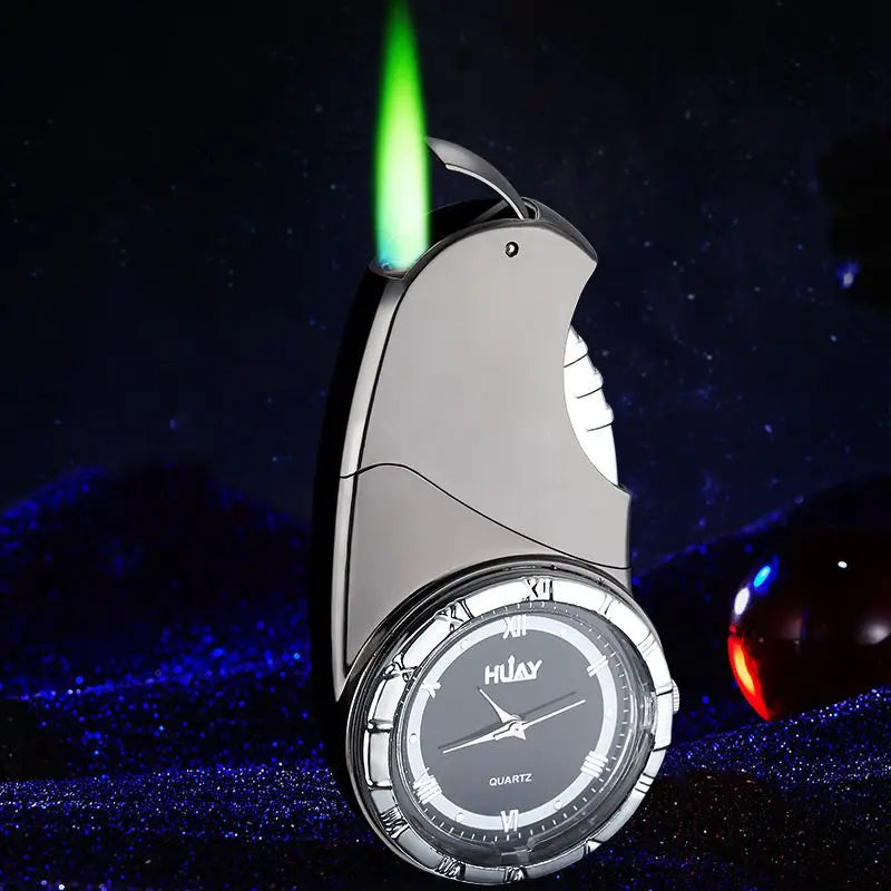 Creative Multifunctional Clock Watch Lighter Windproof
