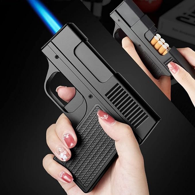 New Multifunctional Pistol Lighter With Cigarette Case