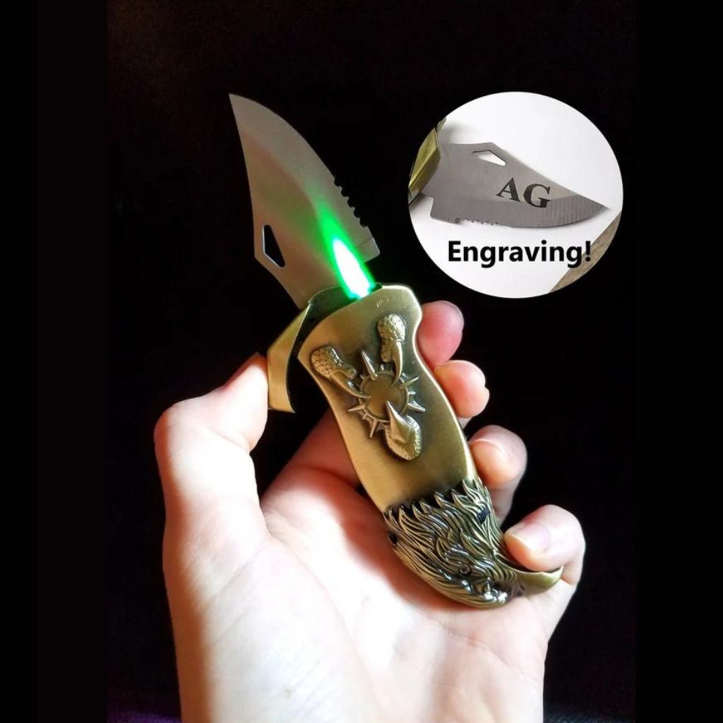 Eagle head knife lighter- green flame color