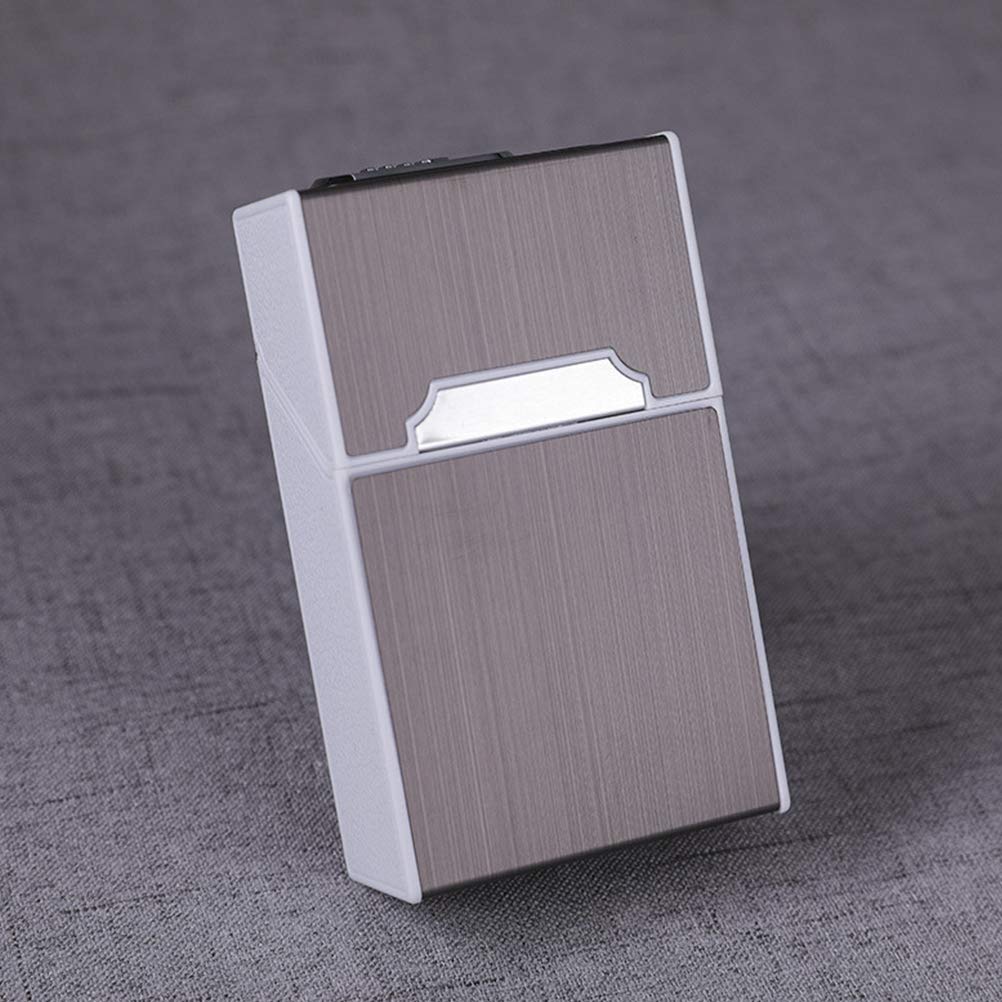 Portable USB Rechargeable Electric Lighter + 20 Cigarette Case Flameless / Windproof Lighter Best Gift for Smokers