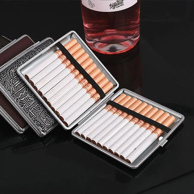 20 Cigarette Personalized Delicate Black Men Leather Cigarette Case Waterproof Cigarette Case