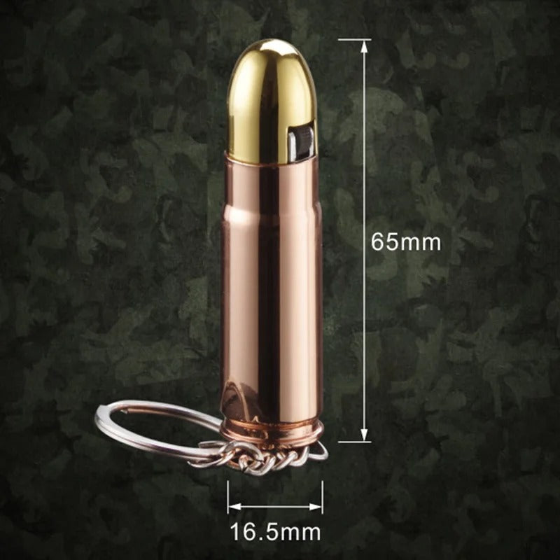 Creative Metal Bullet Shape Gas Lighter, Portable Key Chain Lighter