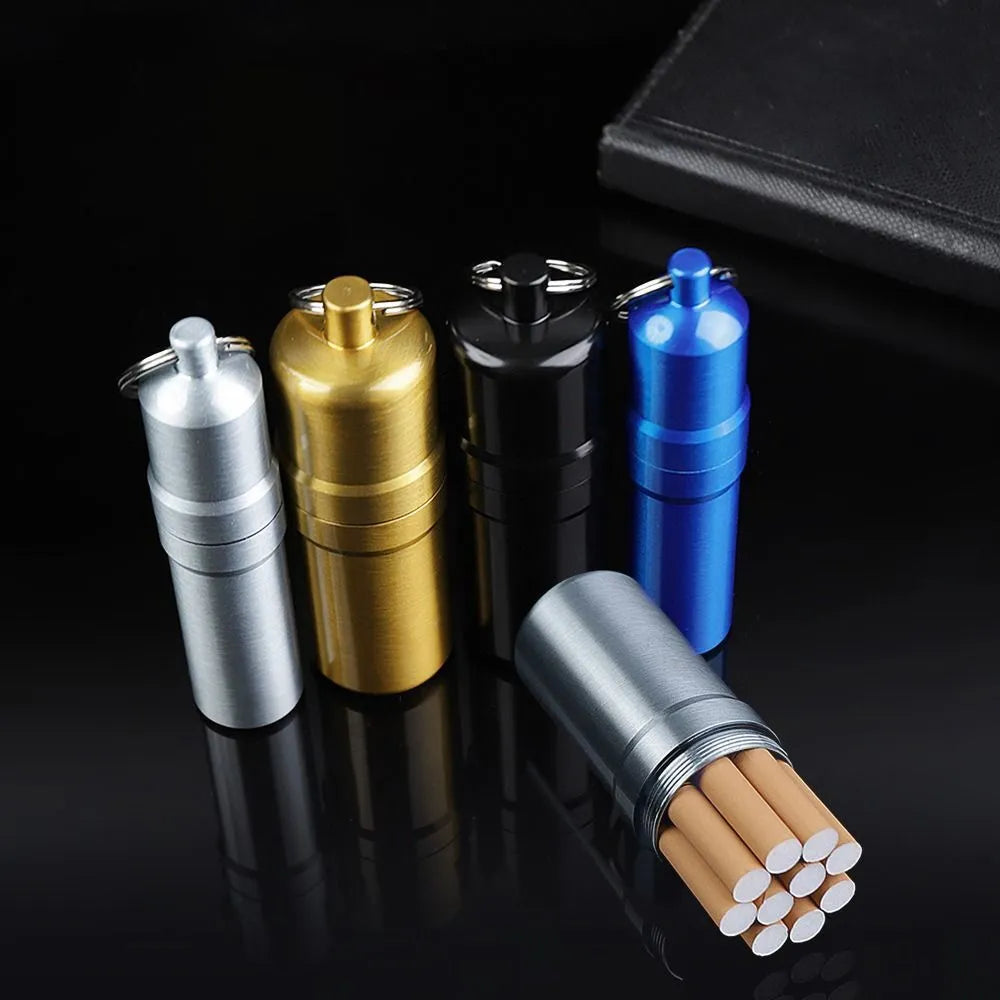 Metal Round Shaped Cigarette Holder with Keychain